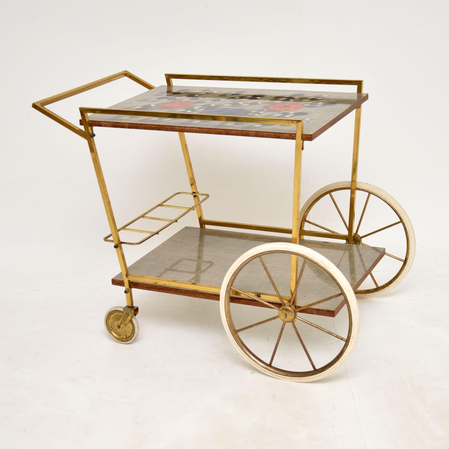 Vintage Italian Brass Drinks Trolley (1 of 11) Vintage Italian Brass Drinks Trolley (1 of 11)