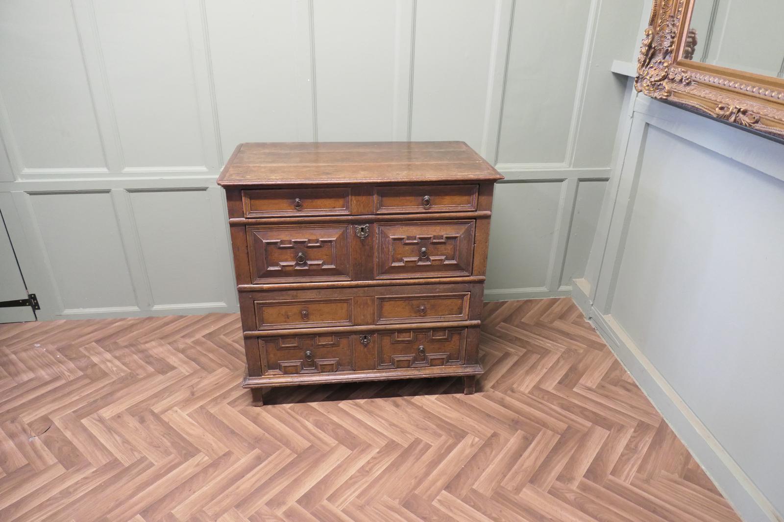 17th Century Oak Chest of Drawers or Garret Chest (1 of 7)