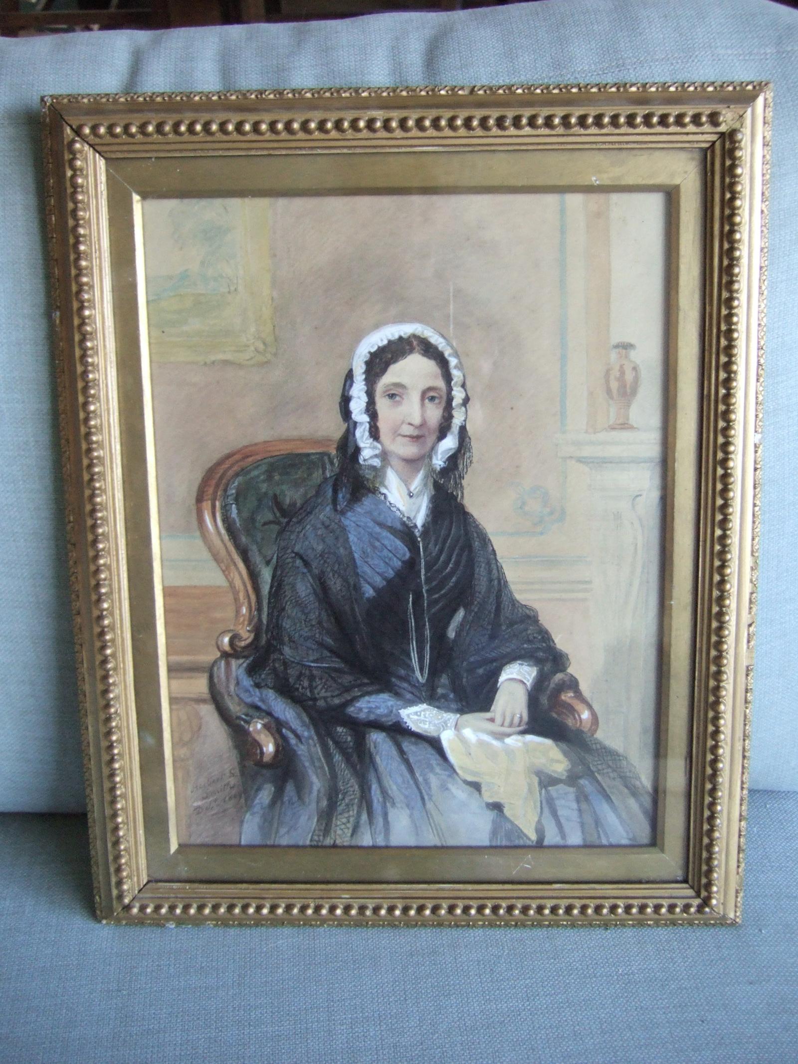 Herbert L Smith:  Watercolour Portrait of a Seated Lady 1864 (1 of 4)