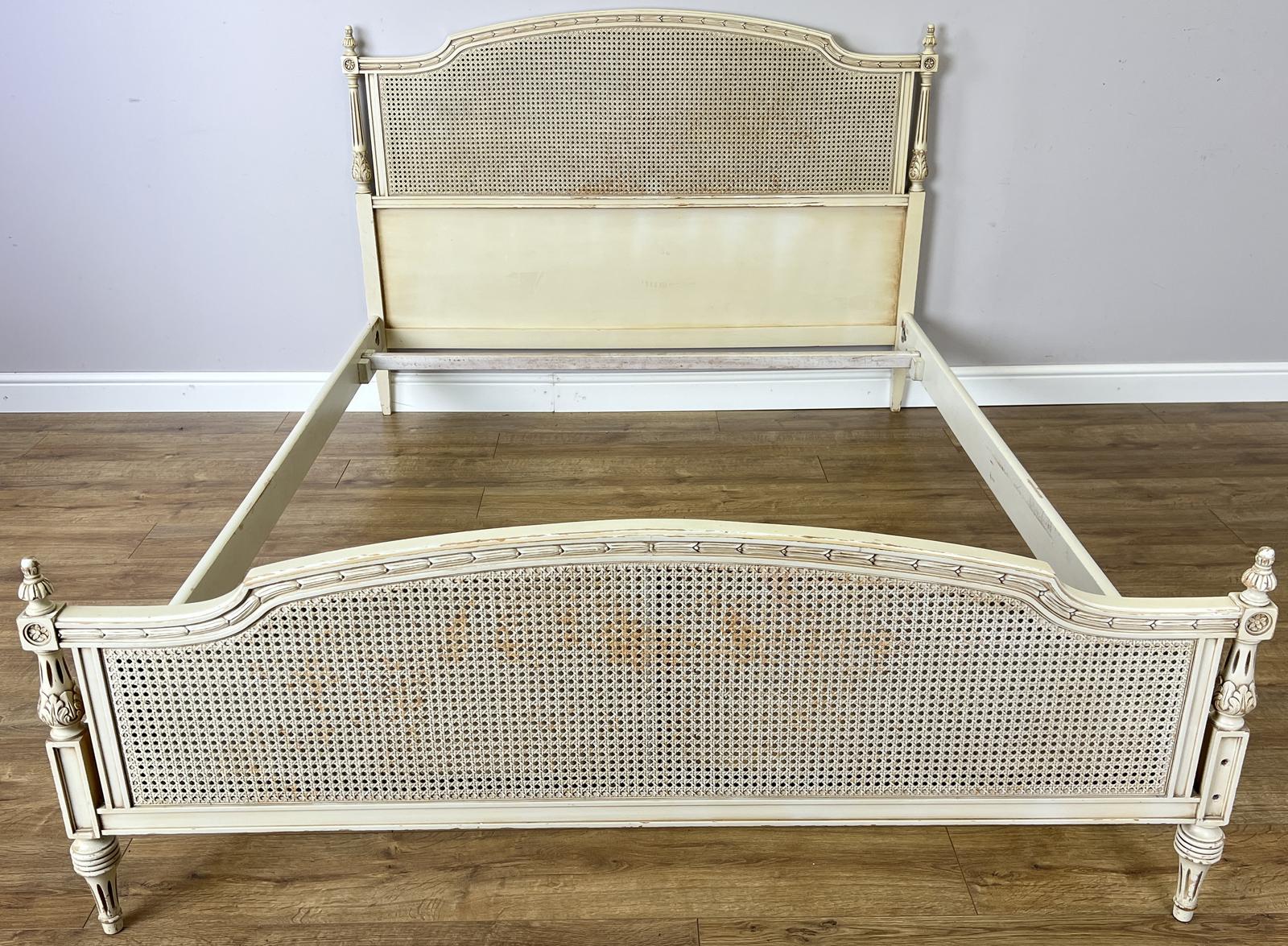 Bed Vintage French King Size Bed Frame Cane Panel Headboard (1 of 11) Bed Vintage French King Size Bed Frame Cane Panel Headboard (1 of 11)