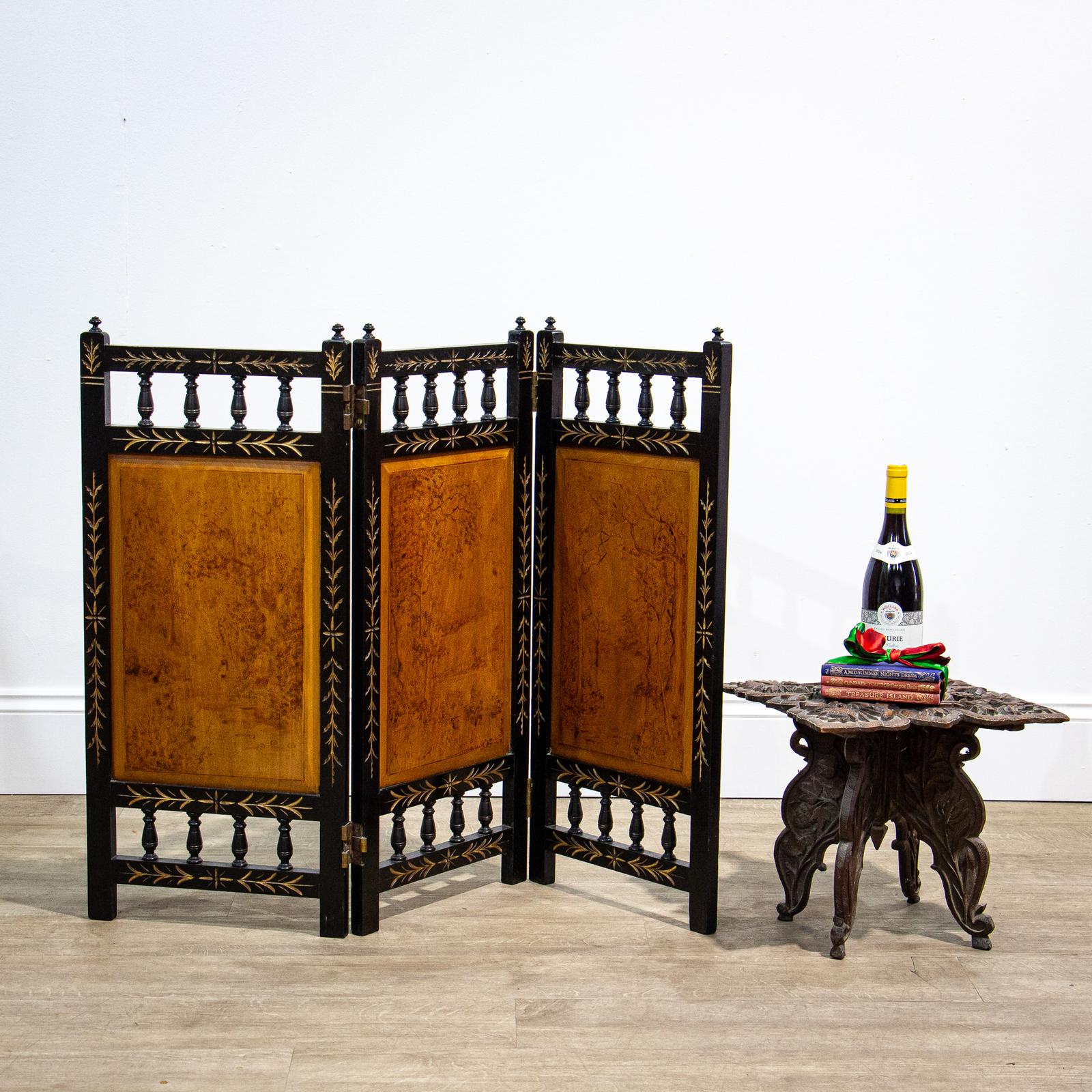 Aesthetic Movement Bifold Fire Screen with Pokerwork Panels (1 of 14) Aesthetic Movement Bifold Fire Screen with Pokerwork Panels (1 of 14)
