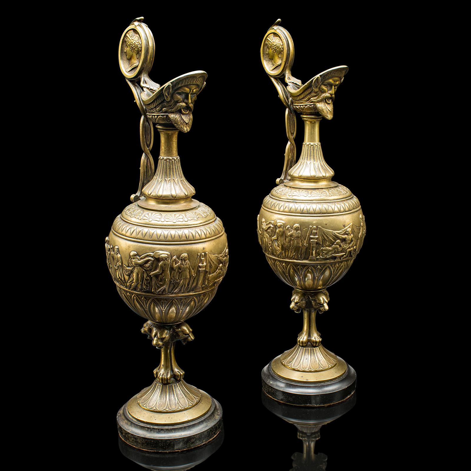 Pair of Antique Ornamental Ewers, Italian, Bronze, Grand Tour c.1850 (1 of 12)