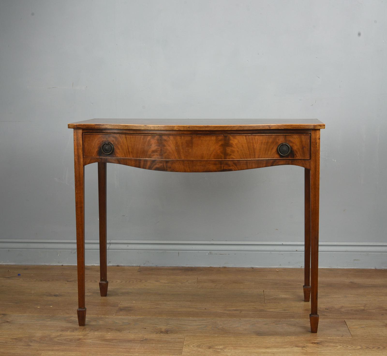 Wonderful 19th Century Mahogany Serpentine Side Hall Table (1 of 1)