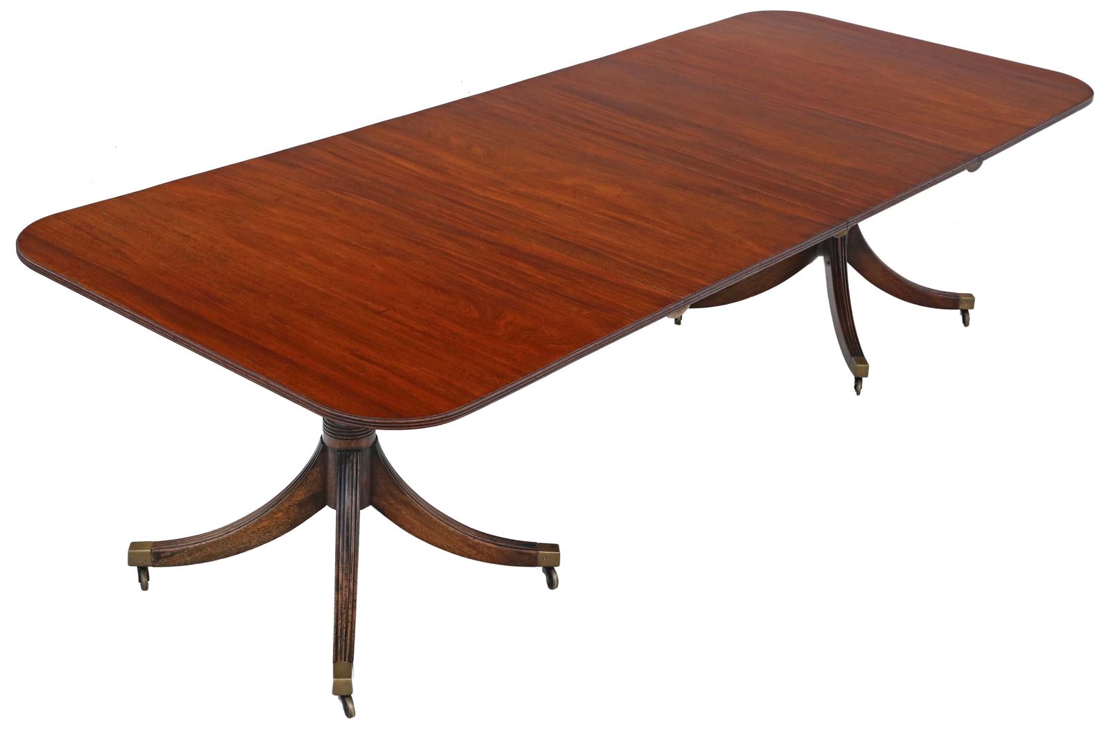 Antique Late 19th Century Mahogany Extending Dining Table - Double Pedestal, Large 8'9" Fine Quality (1 of 8)