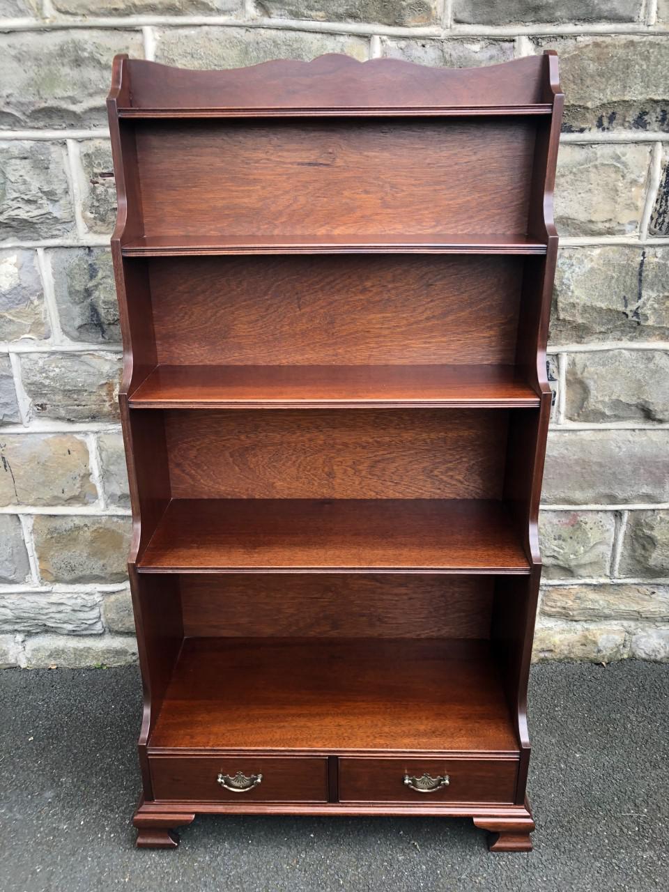 Mahogany Waterfall Open Bookcase (1 of 8)