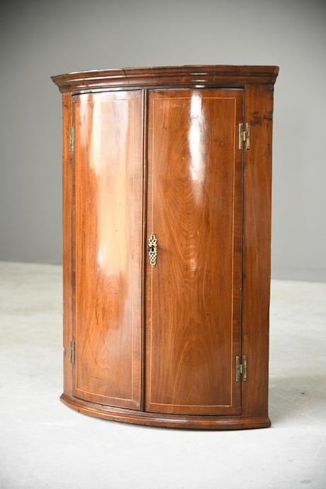 Mahogany Bow Front Wall Cupboard (1 of 11) Mahogany Bow Front Wall Cupboard (1 of 11)