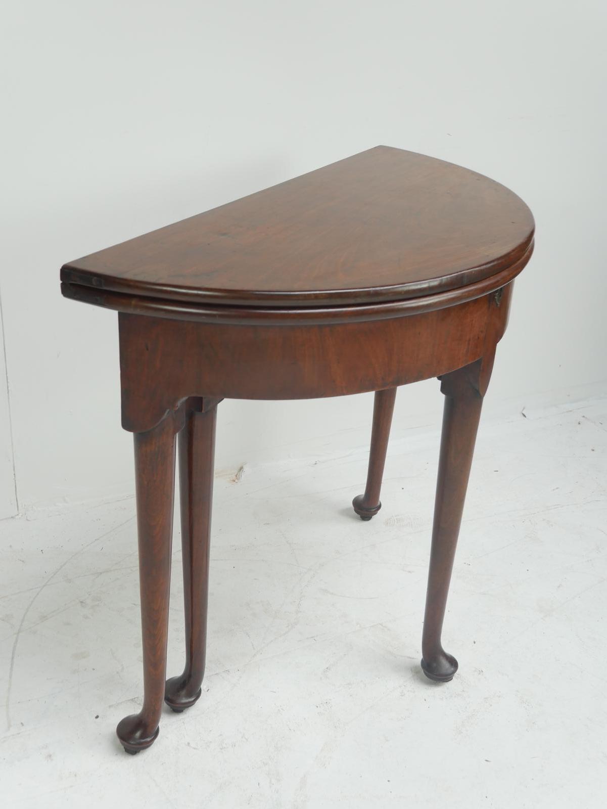 18th Century Demi Lune Games Side Table (1 of 8)