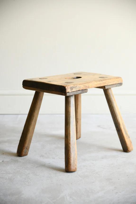 Antique Rustic Pine Milking Stool (1 of 7)