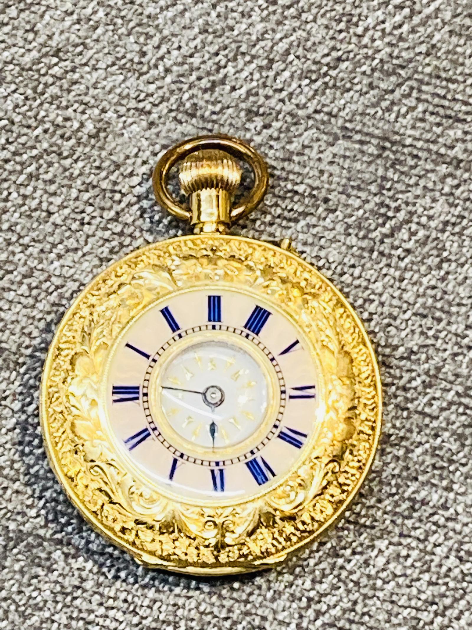 18ct Half Hunter Fob Watch (1 of 1) 18ct Half Hunter Fob Watch (1 of 1)