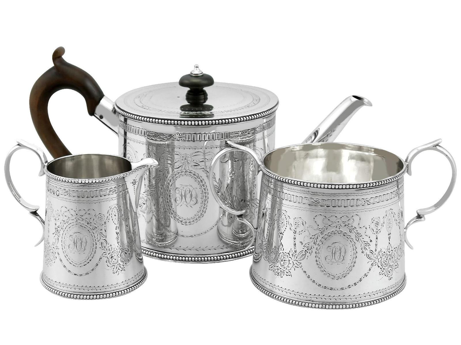 Sterling Silver Three Piece Tea Service - Antique Victorian 1873 (1 of 15) Sterling Silver Three Piece Tea Service - Antique Victorian 1873 (1 of 15)