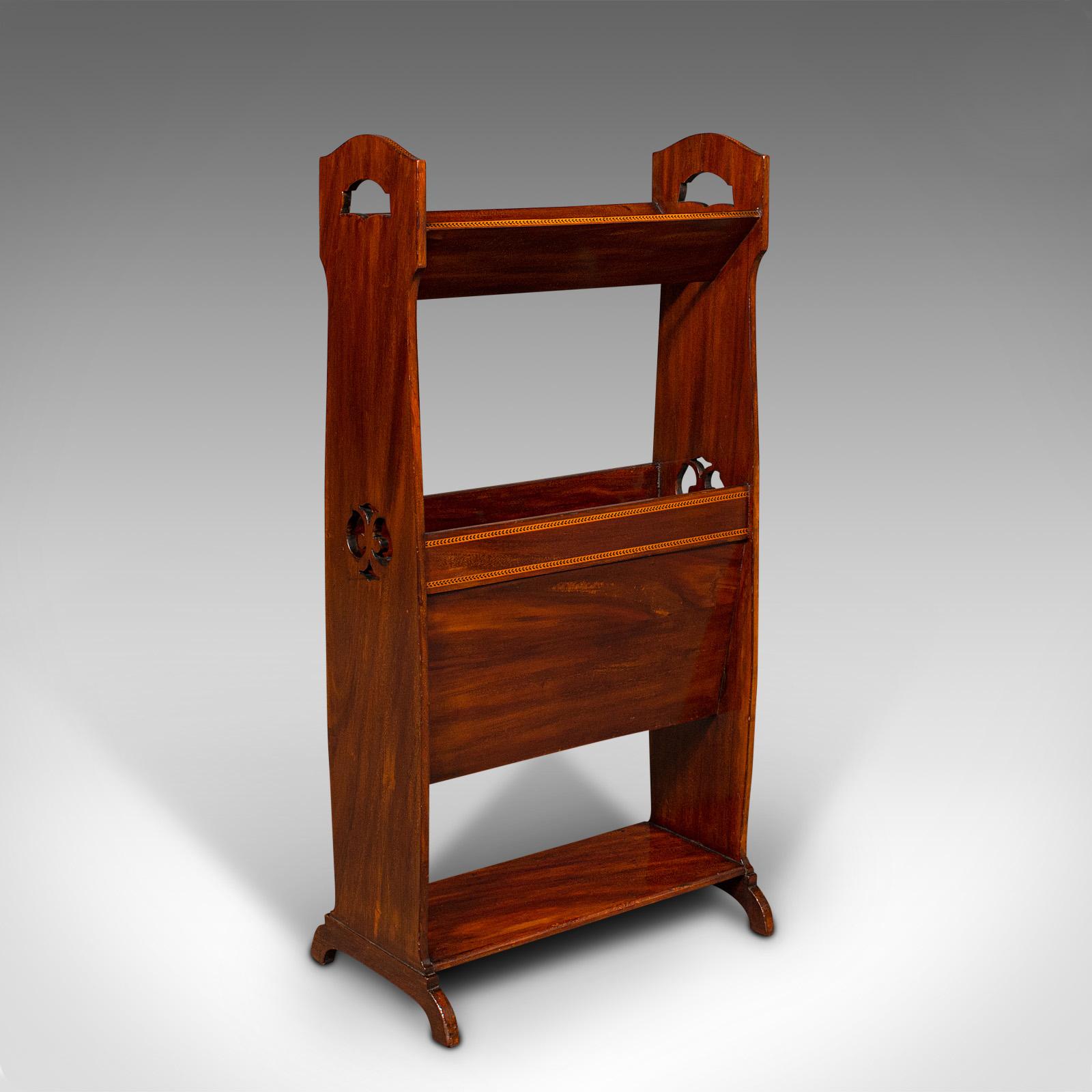Antique Arts & Crafts Book Stand, English, Magazine Rack, Canterbury, Edwardian (1 of 12)