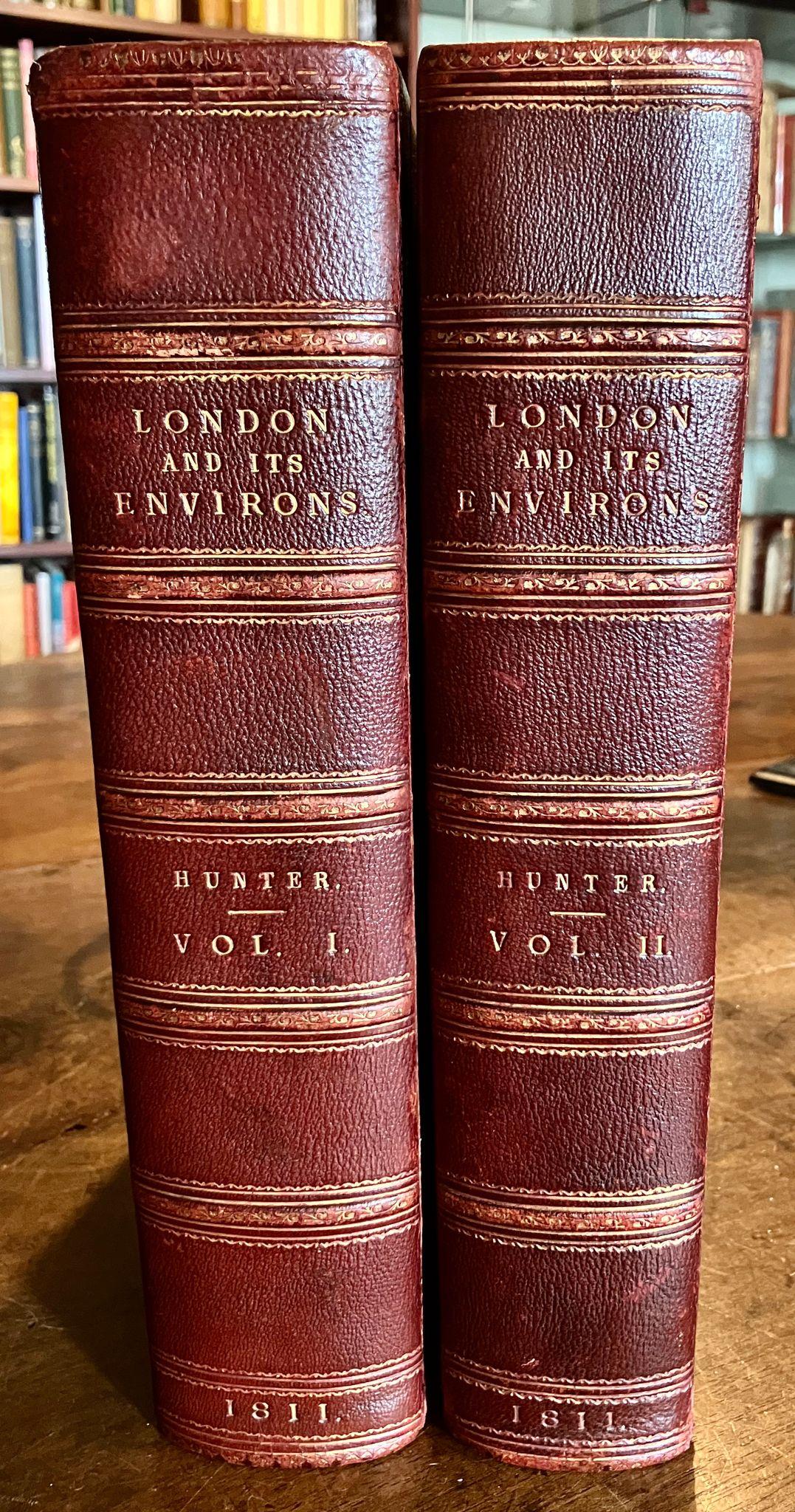 1811 History of London & Its Environs by Henry Hunter 2 Leather Vols Maps Plans (1 of 6)
