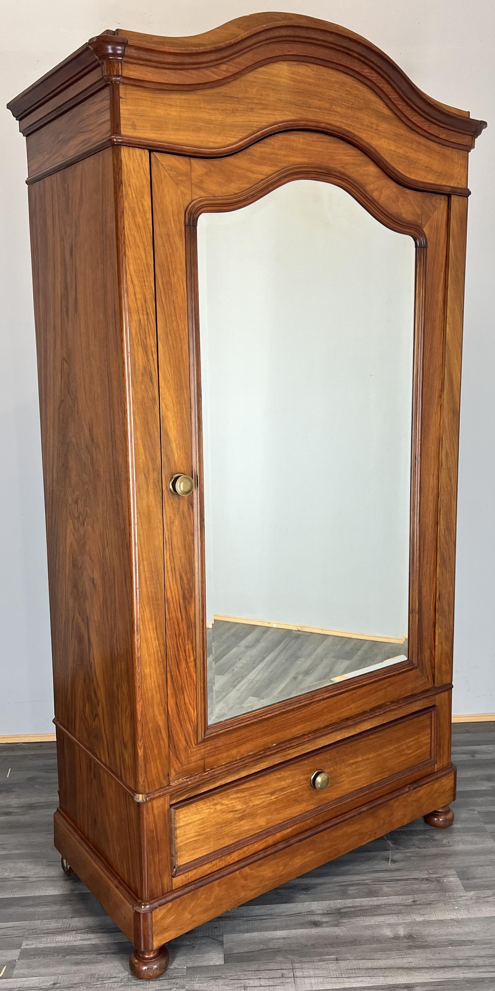 Wardrobe Antique French Mahogany Mirrored Armoire Drawer (1 of 13)