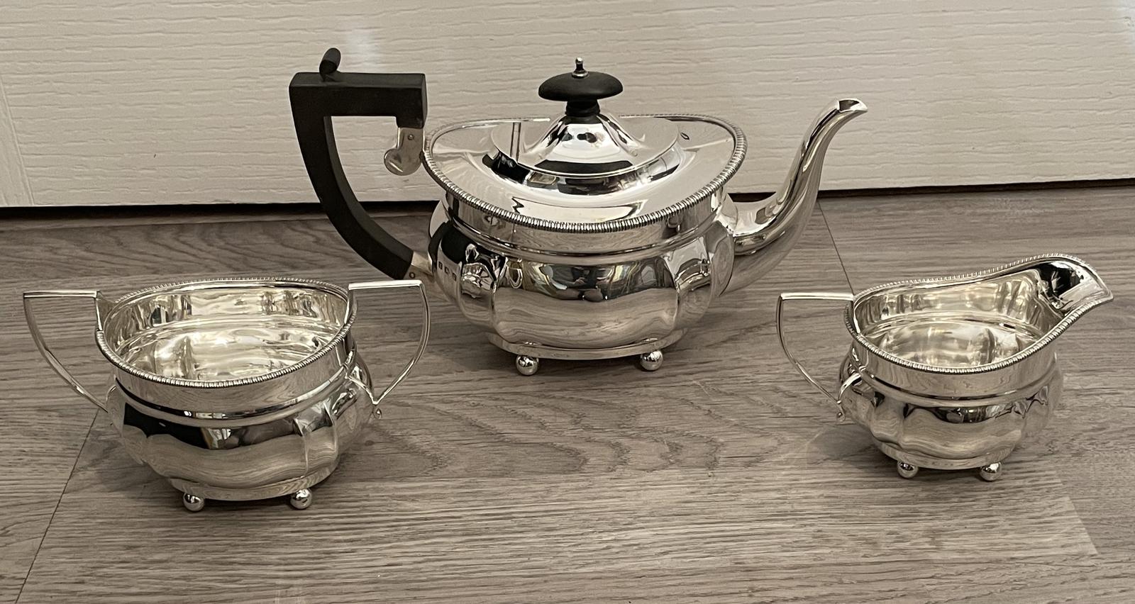 George VI Solid Silver Three Piece Tea Set (1 of 7) George VI Solid Silver Three Piece Tea Set (1 of 7)