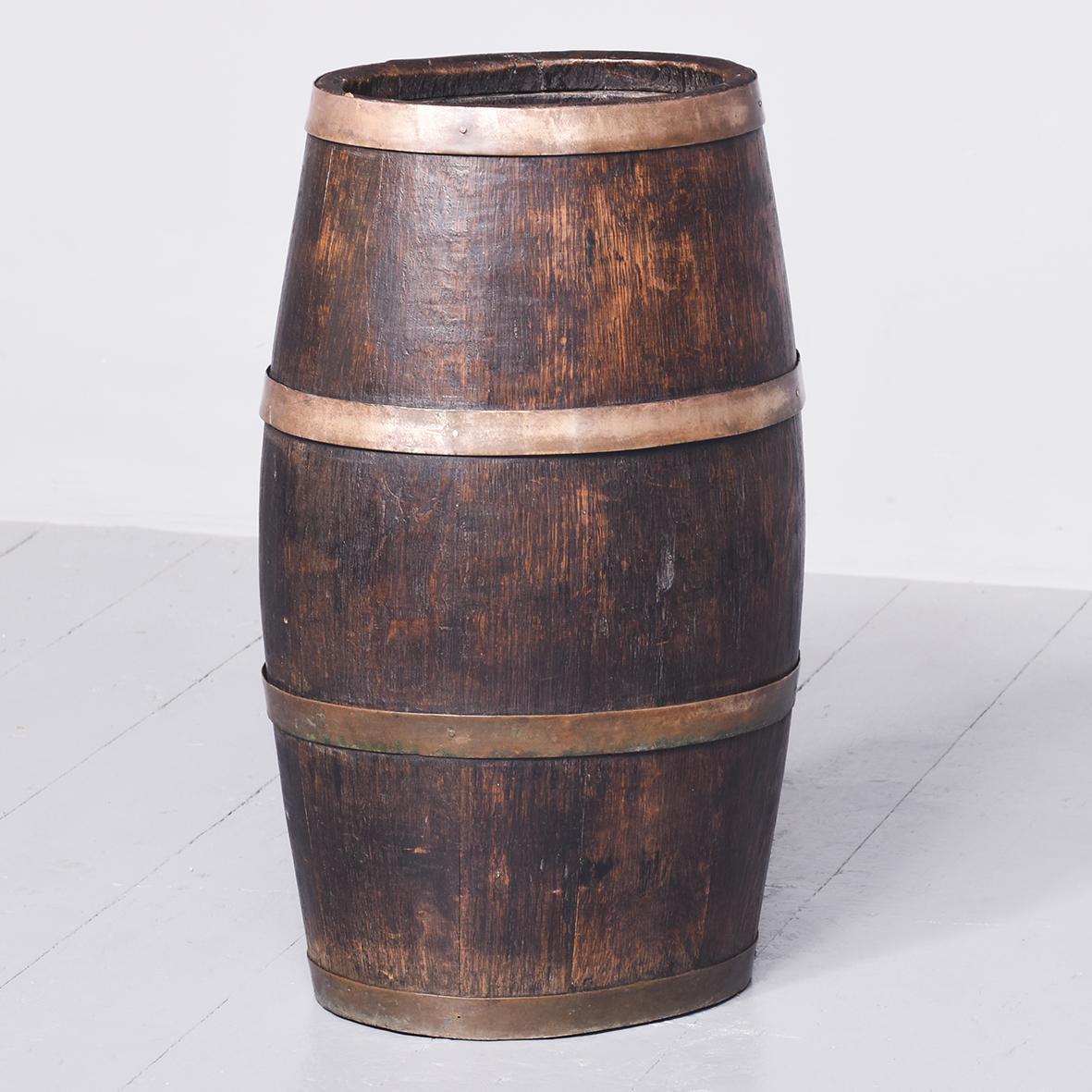 Victorian Brass-bound Staved Oak Sherry Cask Converted to a Stick Stand (1 of 6)