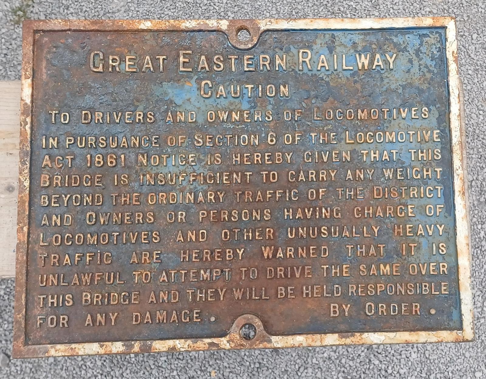 Rectangular Great Eastern Cast Iron Sign (1 of 1)