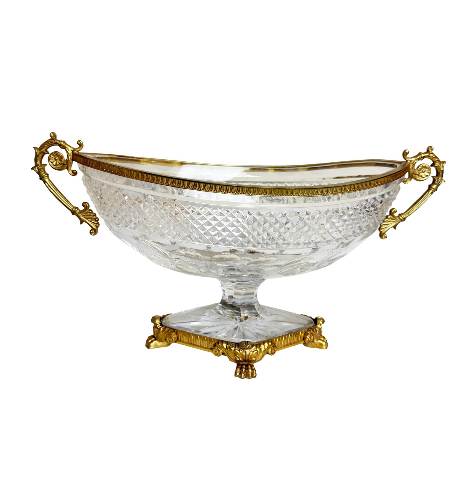 19th Century French Crystal & Gilt Bronze Shaped Centrepiece (1 of 9) 19th Century French Crystal & Gilt Bronze Shaped Centrepiece (1 of 9)