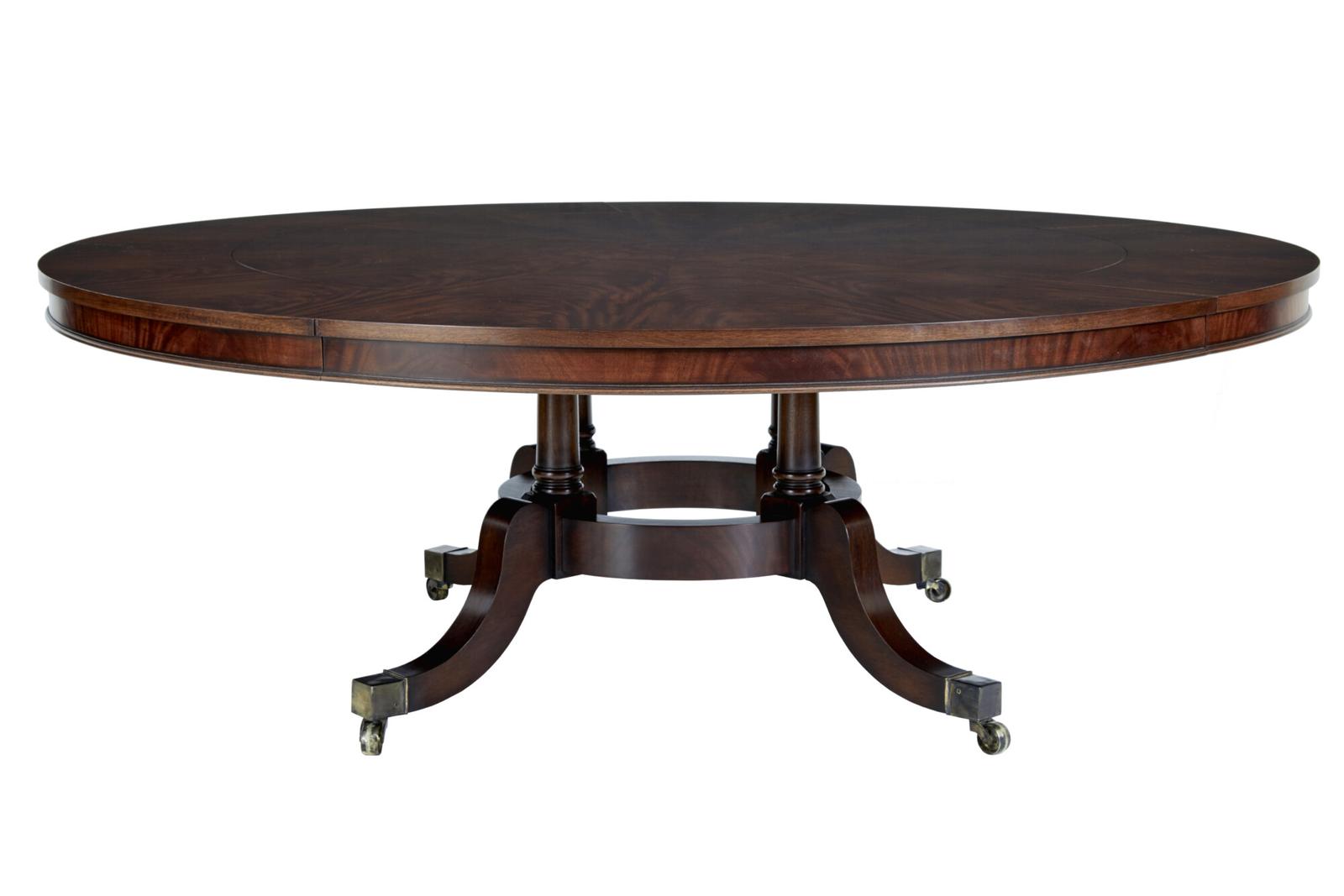 Large Regency Revival English Made Mahogany Jupe Dining Table (1 of 7)