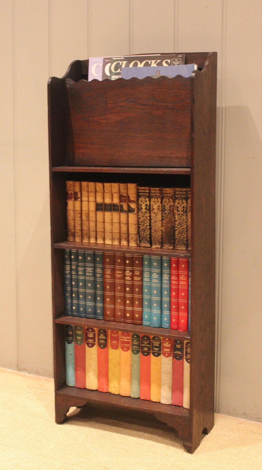 Small Oak Open Bookcase with Magazine Rack (1 of 12) Small Oak Open Bookcase with Magazine Rack (1 of 12)