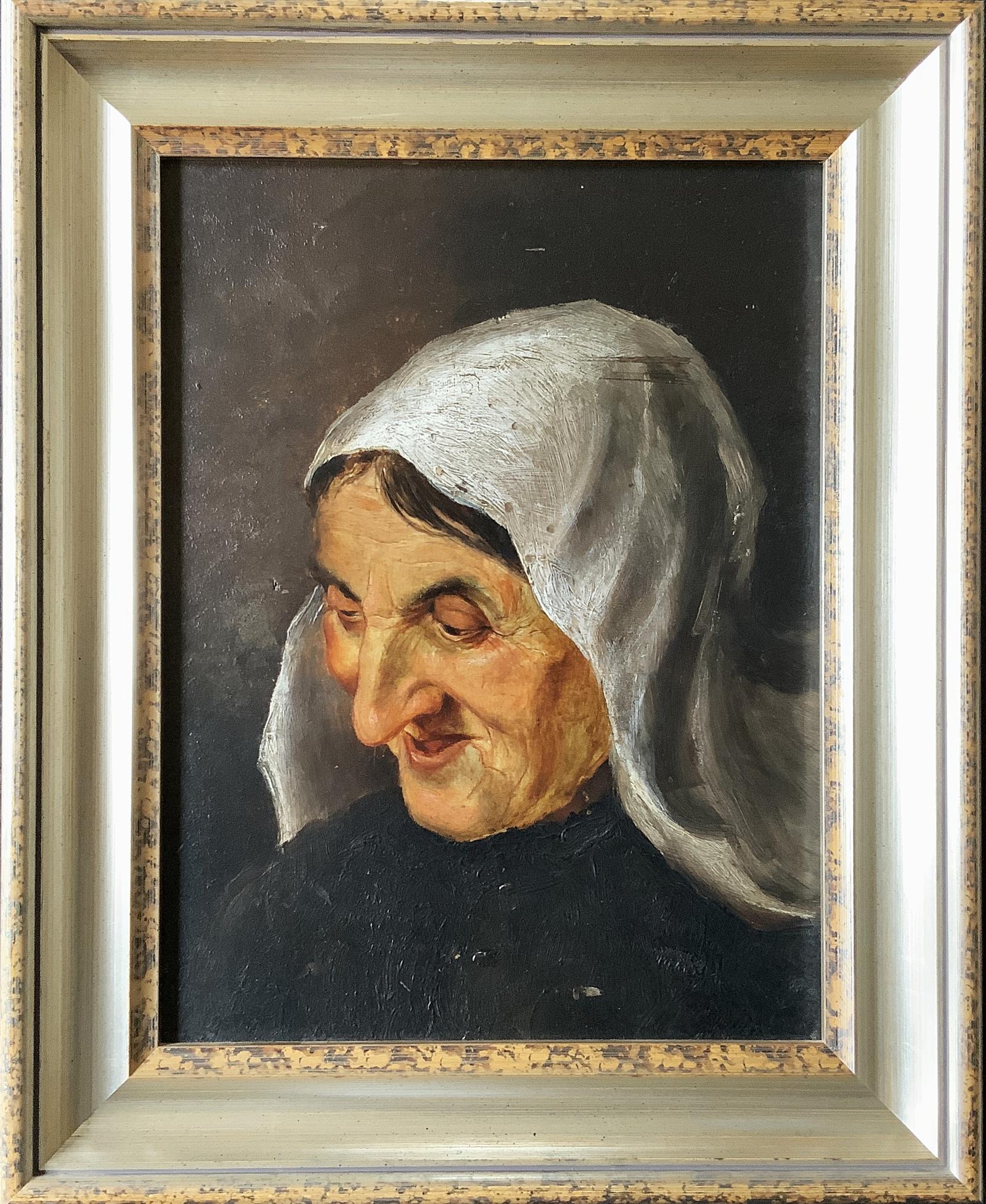 Antique Oil Portrait Painting of Peasant Lady 19th Century European School (1 of 8) Antique Oil Portrait Painting of Peasant Lady 19th Century European School (1 of 8)
