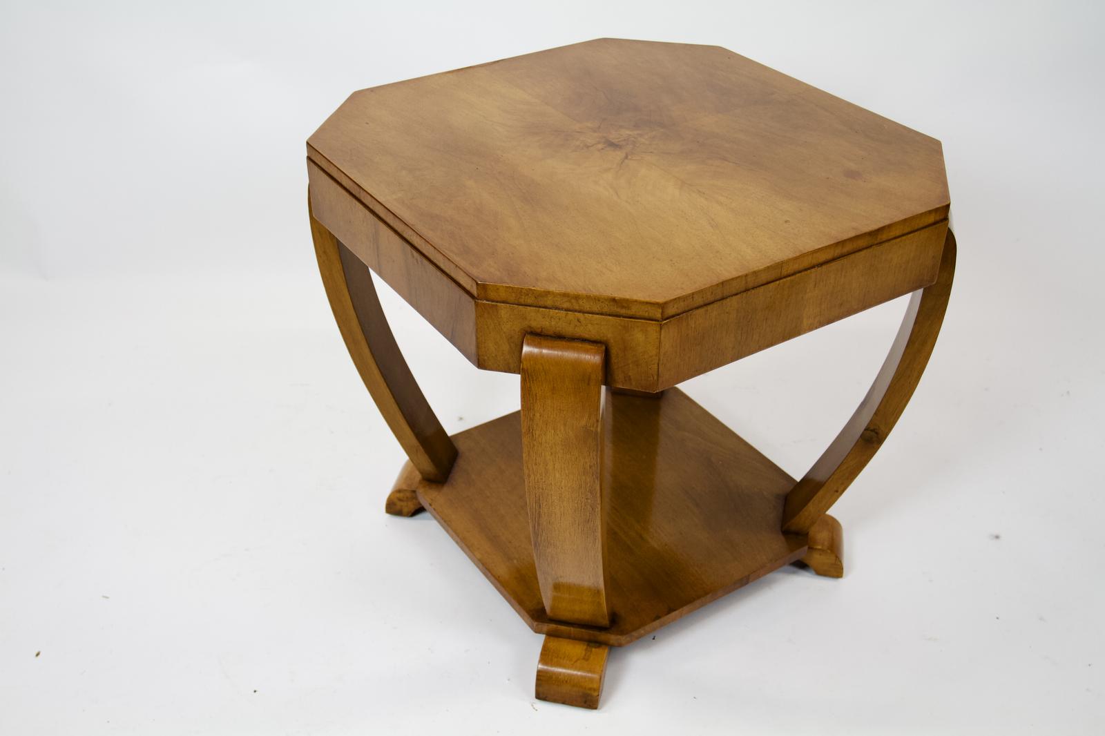 Art Deco Walnut Canted Corner 2 Tier Coffee Table (1 of 6) Art Deco Walnut Canted Corner 2 Tier Coffee Table (1 of 6)