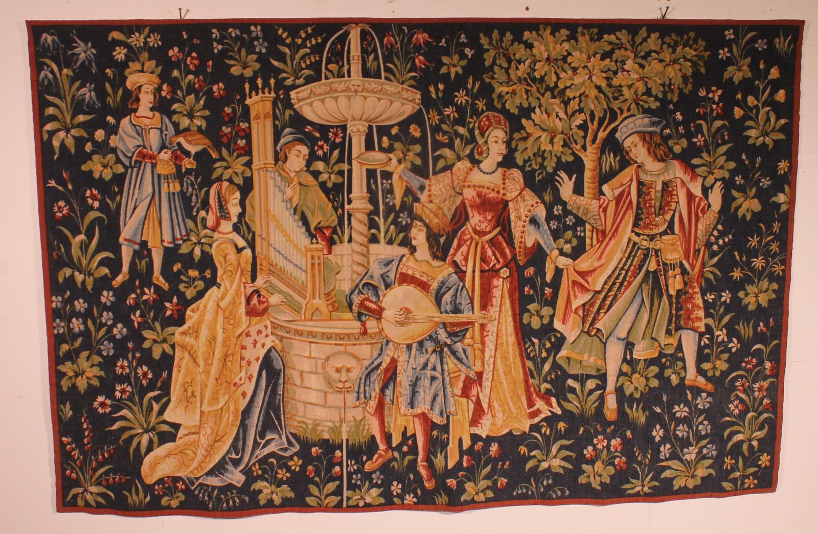 Tapestry Depicting A Mille-feuille + Village Festival Called "Concert at The Fountain" (1 of 10) Tapestry Depicting A Mille-feuille + Village Festival Called "Concert at The Fountain" (1 of 10)
