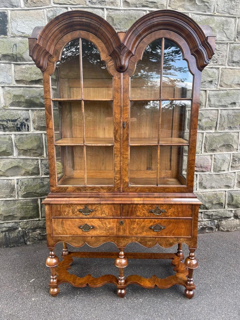 Antique Burr Walnut Glazed Display Cabinet on Stand (1 of 16) Antique Burr Walnut Glazed Display Cabinet on Stand (1 of 16)