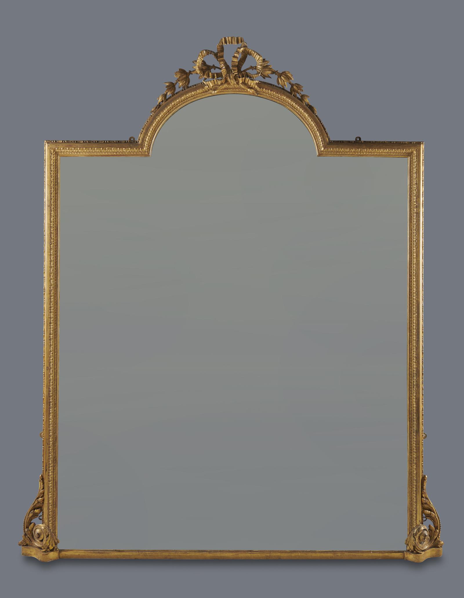 Stunning Very Large English Victorian Gilt Overmantle Mirror (1 of 7)