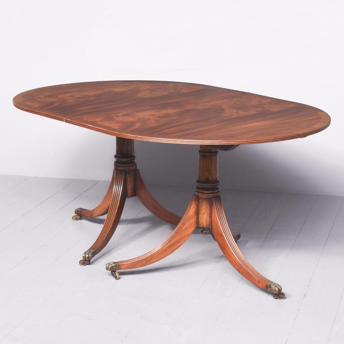 Regency Style Twin Pillar Dining Table c.1930 (1 of 8)