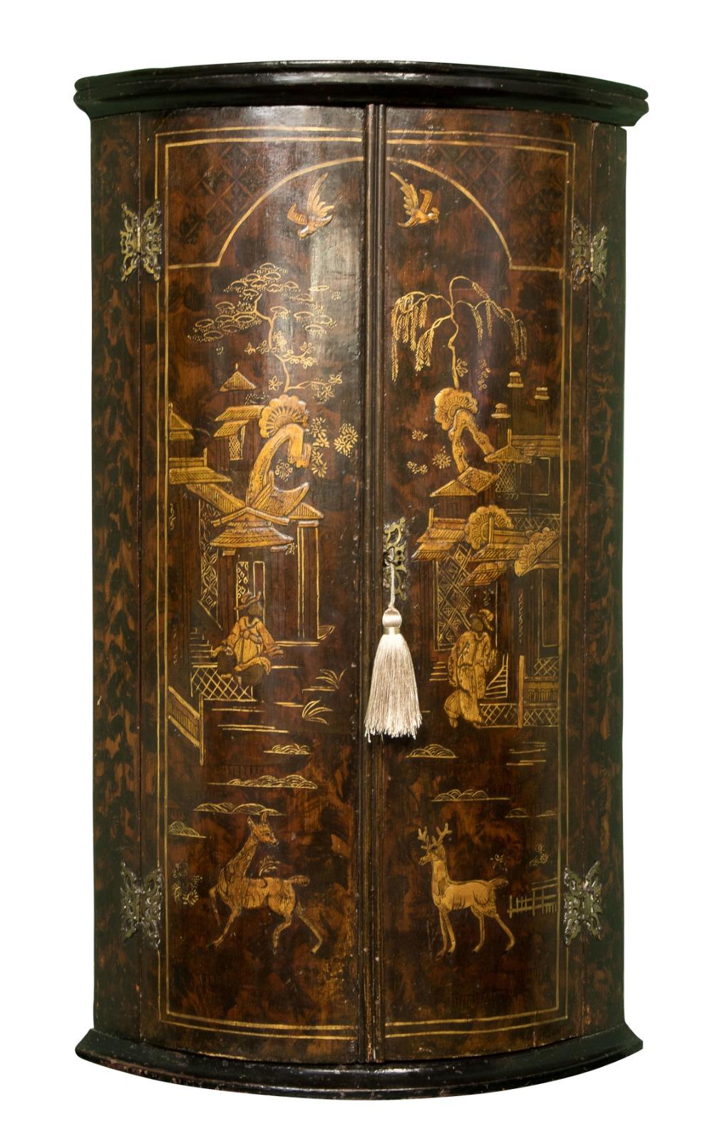 Early 18th Century Japanned Corner Cupboard (1 of 6) Early 18th Century Japanned Corner Cupboard (1 of 6)