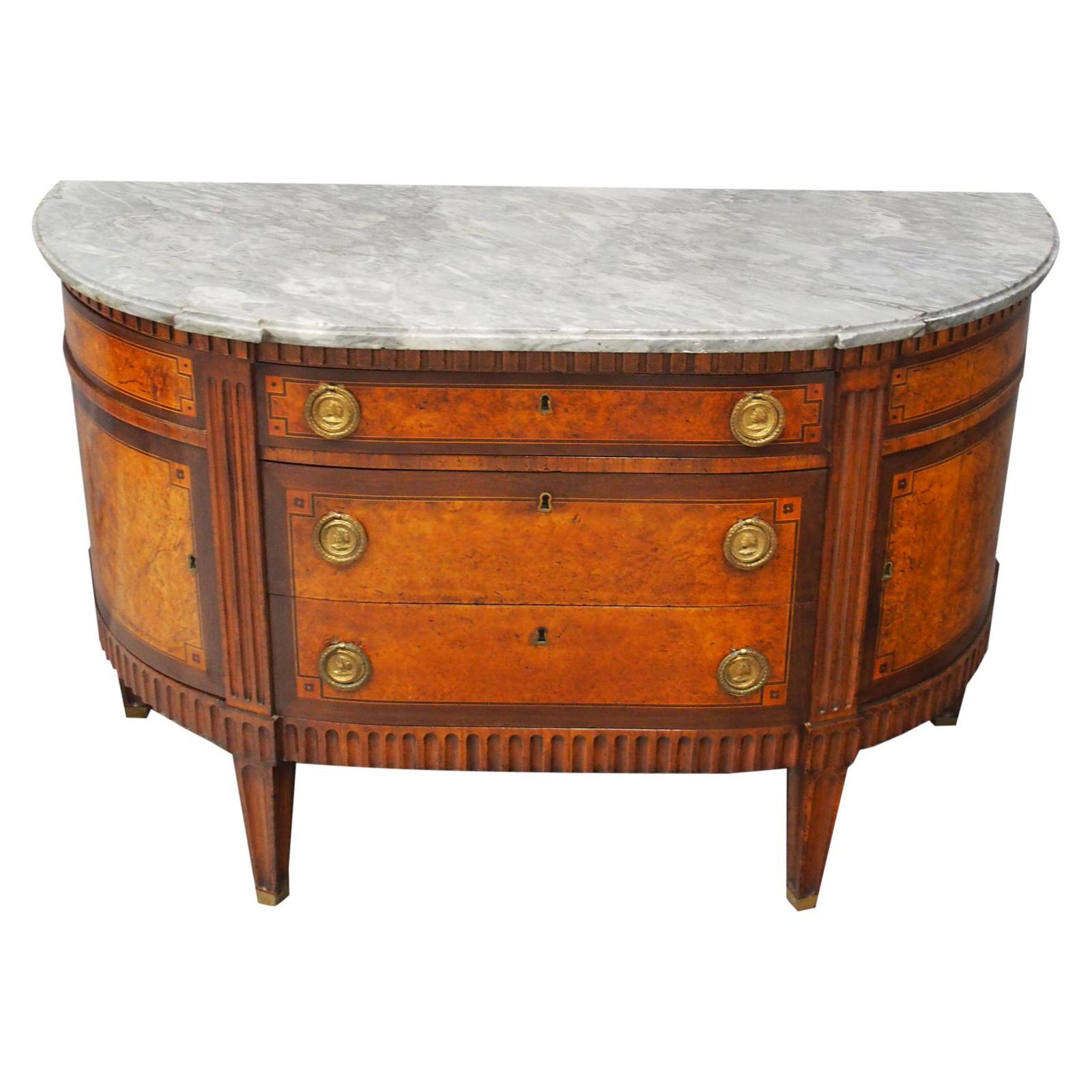 Dutch Marble Top Burr Elm Commode / Chest (1 of 13)