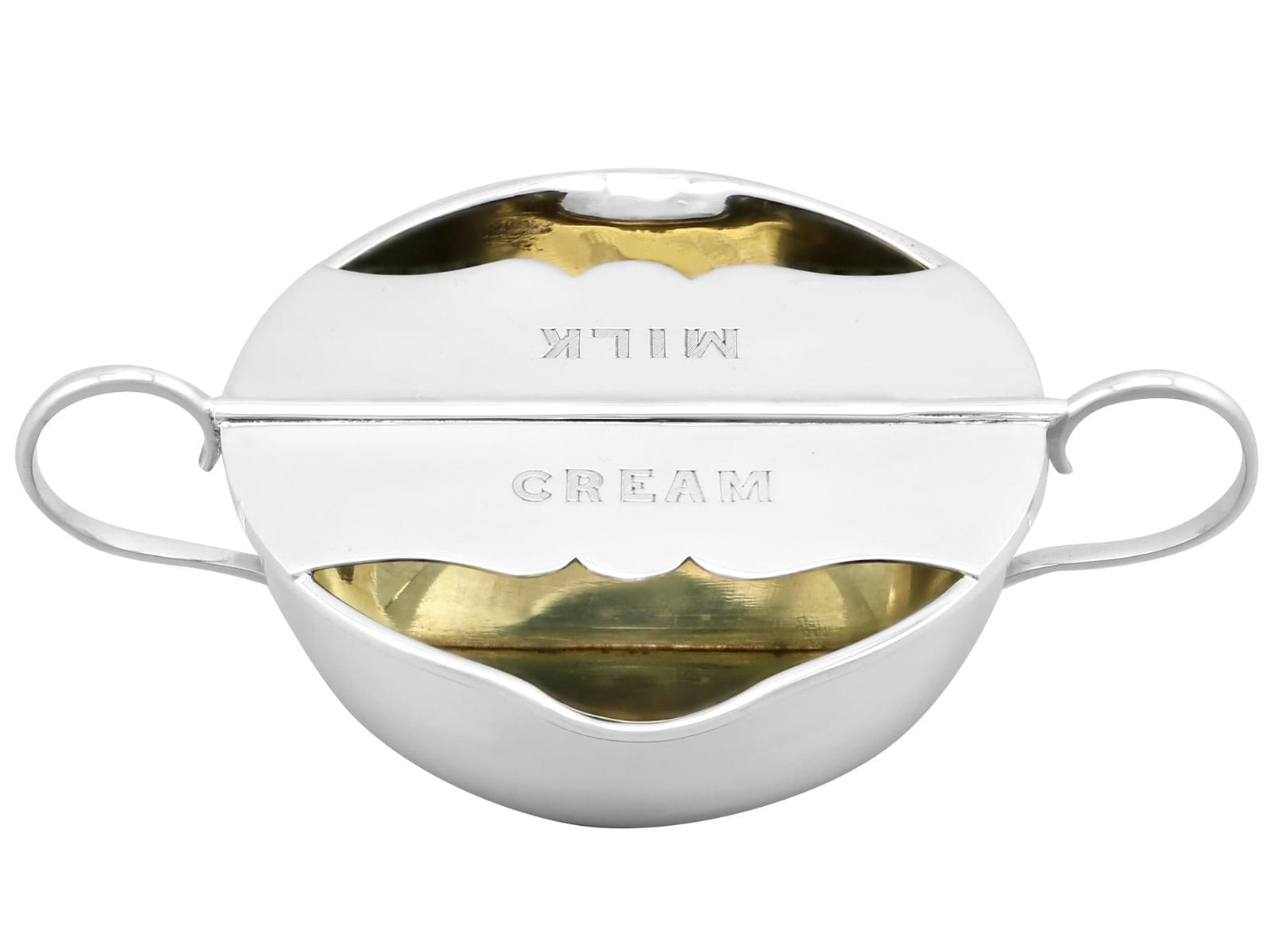 Antique Victorian Sterling Silver Combination Cream and Milk Jug (1 of 10)