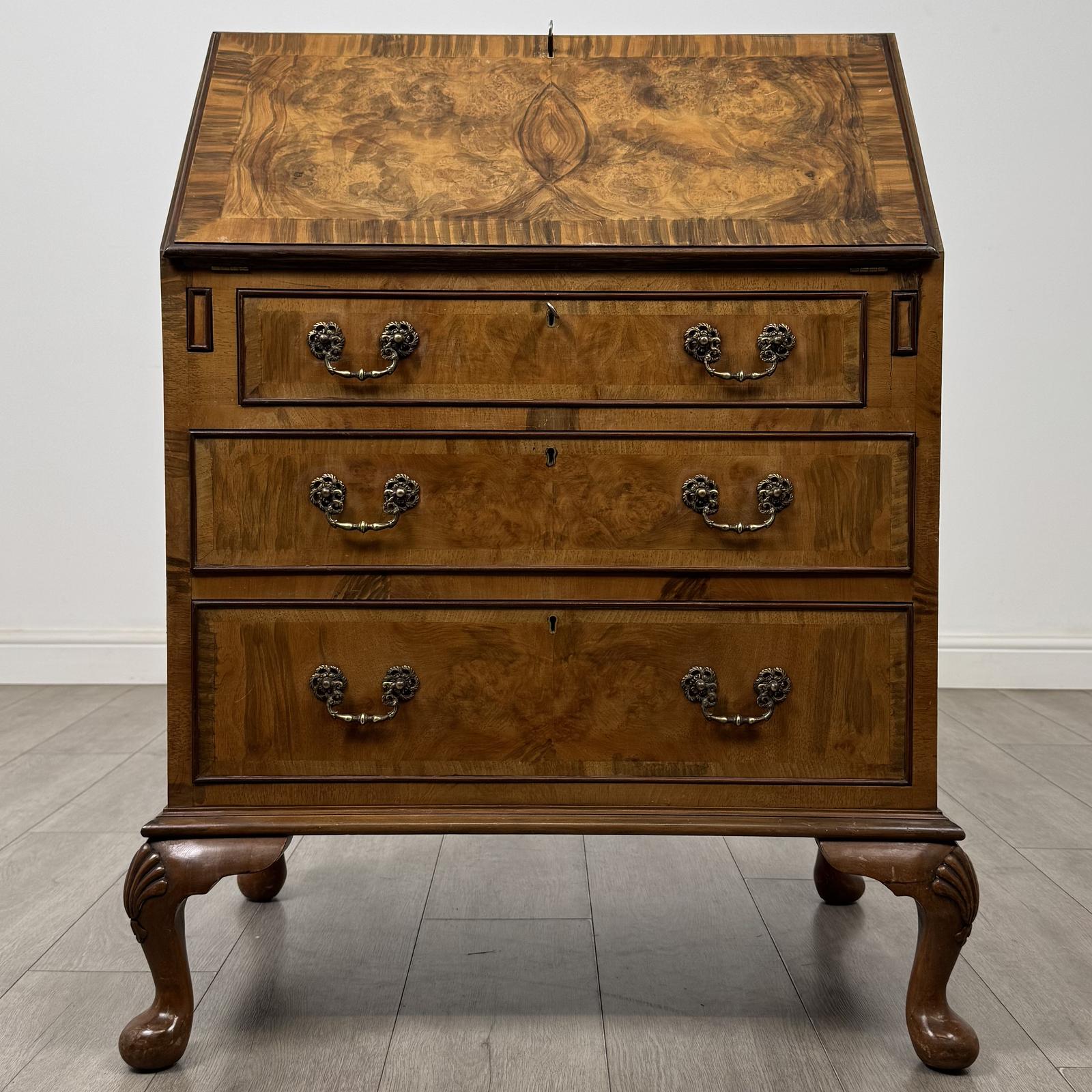 Antique 20th Century Edwardian Bureau in Burr Walnut (1 of 13) Antique 20th Century Edwardian Bureau in Burr Walnut (1 of 13)