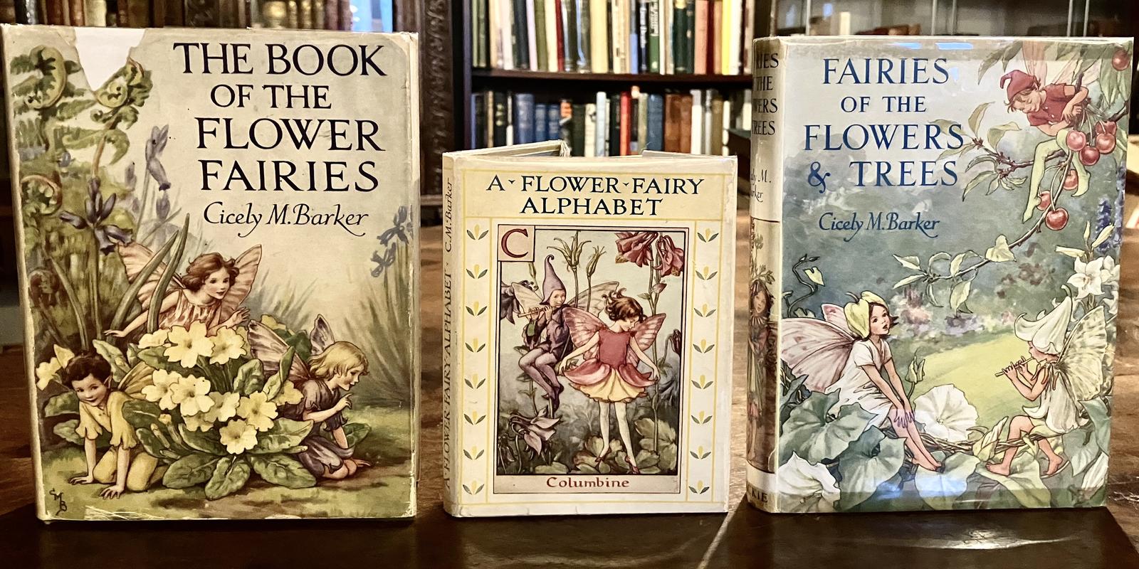 The Flower Fairies Collection of 1st Ed. Cicely M Barker 3 x Volumes + Jackets (1 of 5)