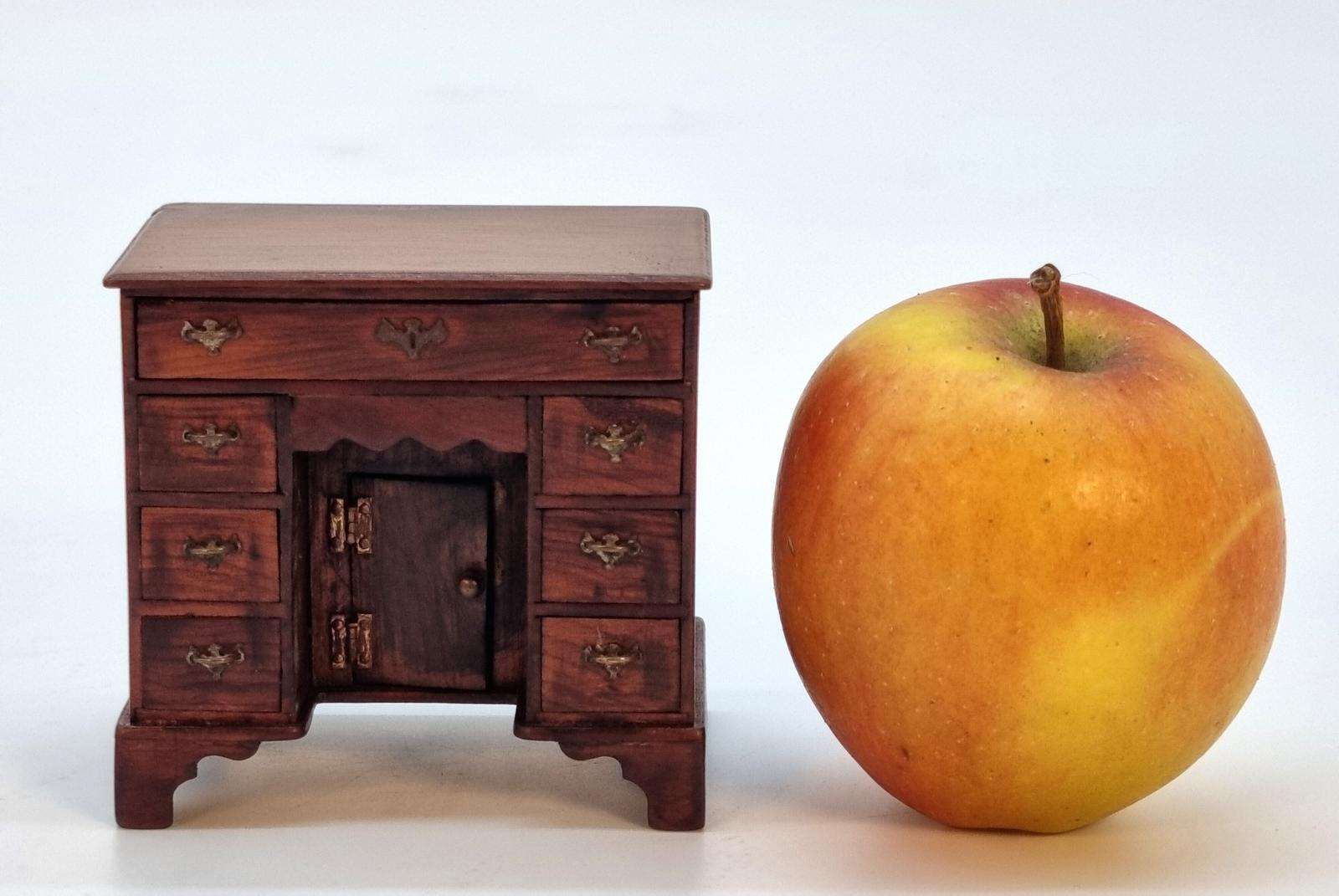 Antique Miniature Yew Wood Kneehole Desk, English Circa 1910 (1 of 19)