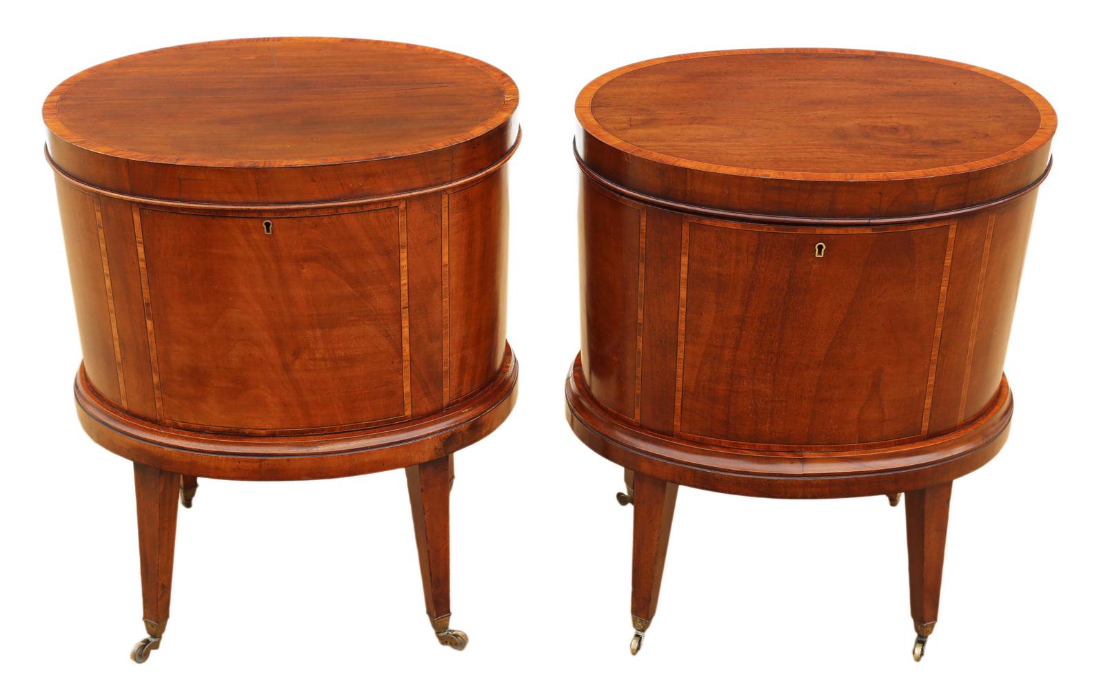 Antique 19th Century Georgian Revival Pair of Inlaid Mahogany Cellarettes - Cupboards Cabinets (1 of 10) Antique 19th Century Georgian Revival Pair of Inlaid Mahogany Cellarettes - Cupboards Cabinets (1 of 10)