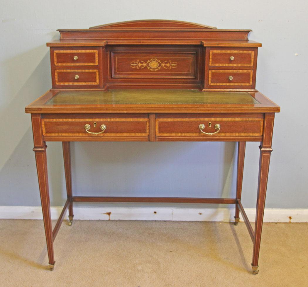 Antique Edwardian Ladies Inlaid Mahogany Writing Desk (1 of 12)
