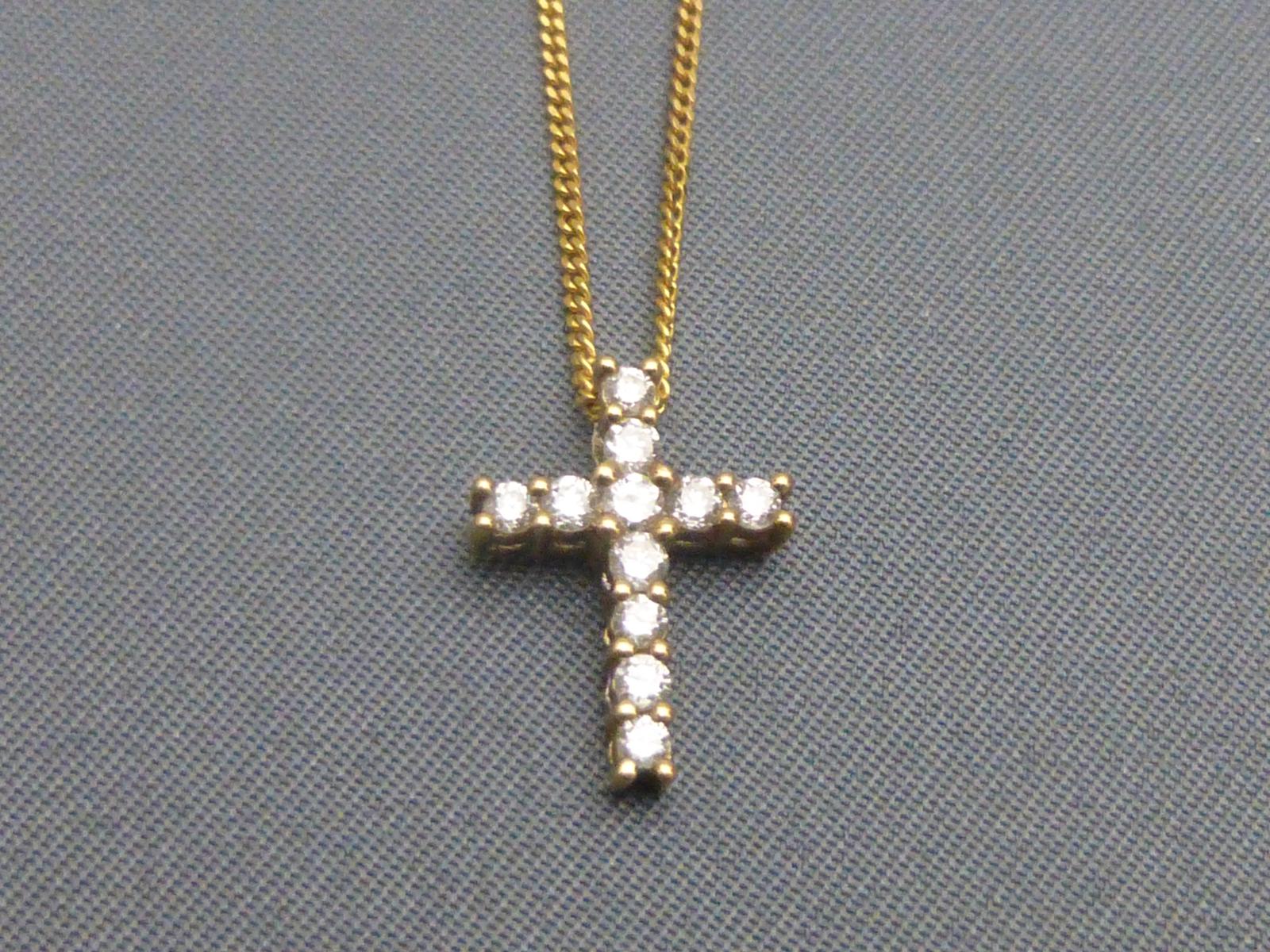 Gold & Diamond Cross & Chain (1 of 6)