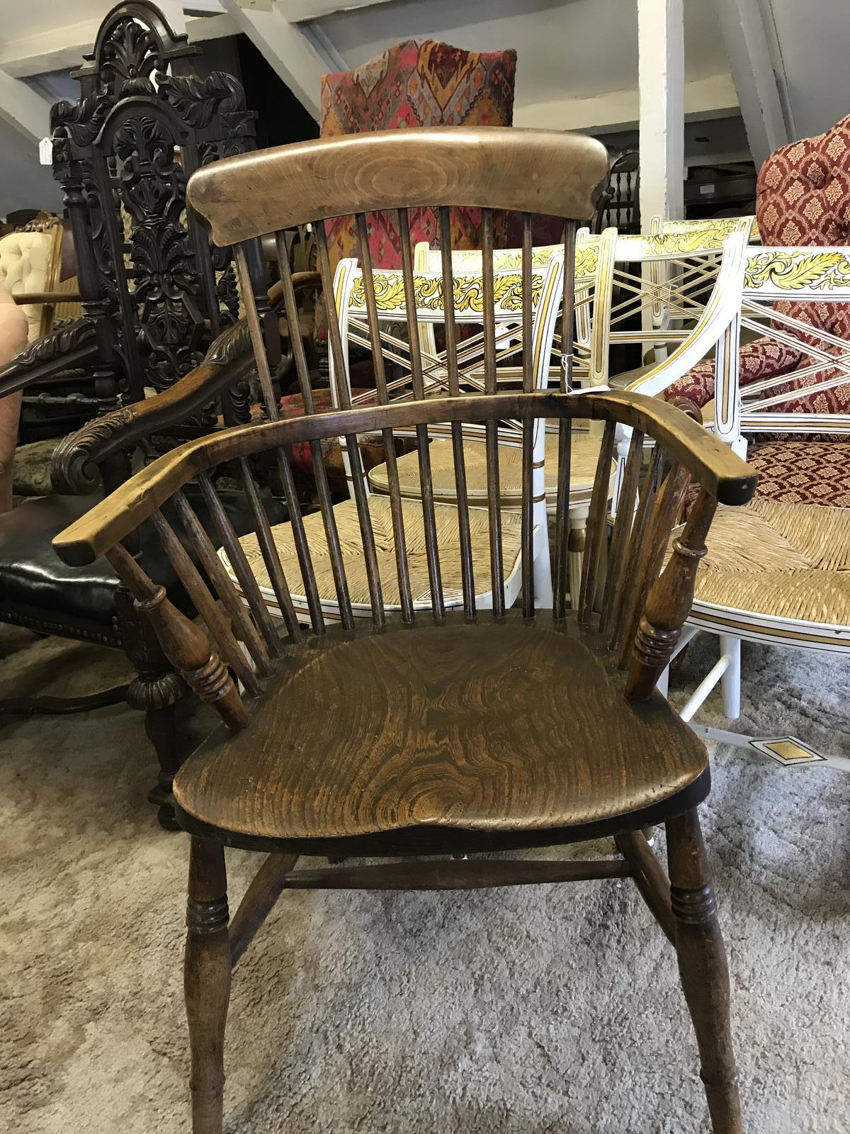 Comb Back Victorian Elm Armchair (1 of 1)