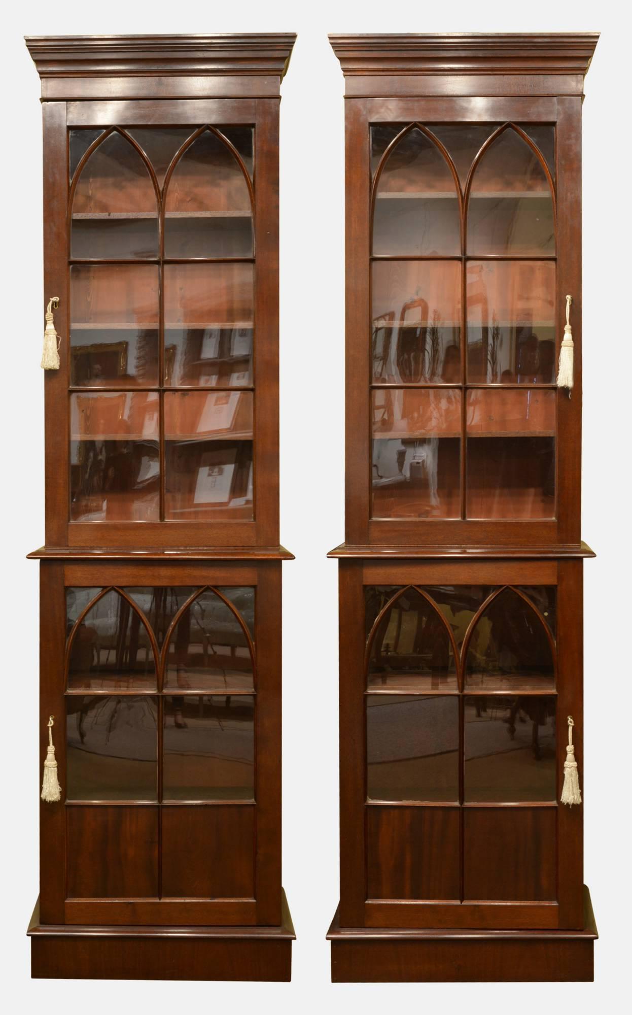 Pair of Gothic Style Mahogany Bookcases c.1830 (1 of 1) Pair of Gothic Style Mahogany Bookcases c.1830 (1 of 1)