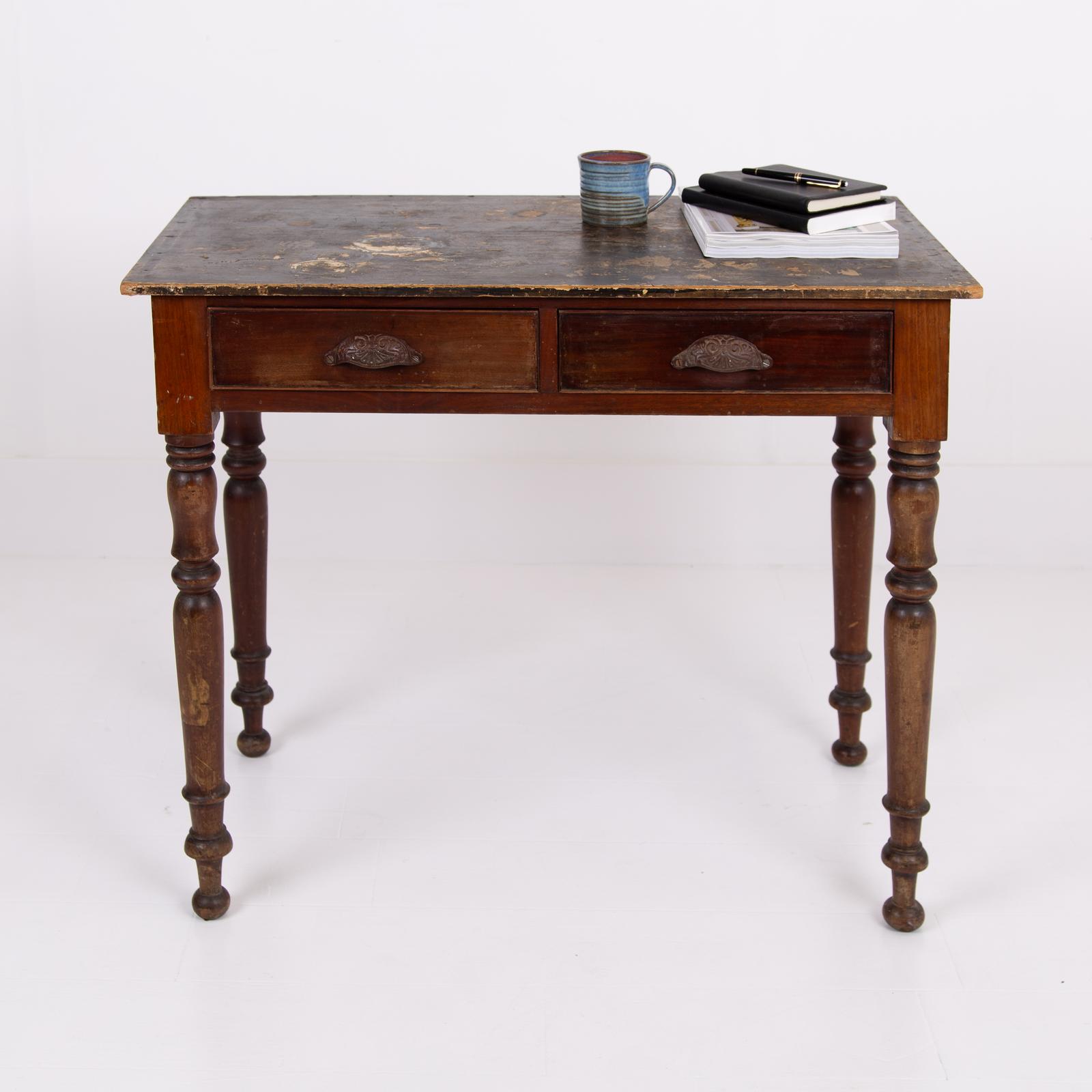 Antique Mid 19th Century 2 Drawer Desk Table 1850 (1 of 13) Antique Mid 19th Century 2 Drawer Desk Table 1850 (1 of 13)