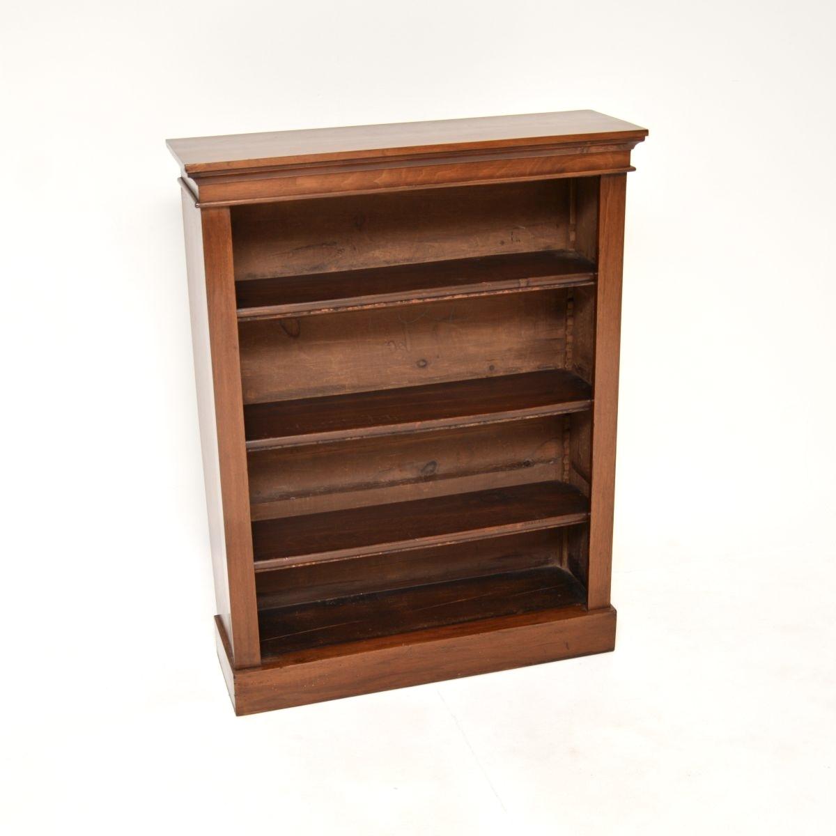 Antique Victorian Walnut Open Bookcase (1 of 8)
