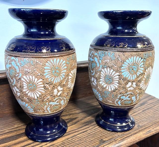 Pair of Doulton & Co Slaters Patent Lambethware Vases (1 of 4)