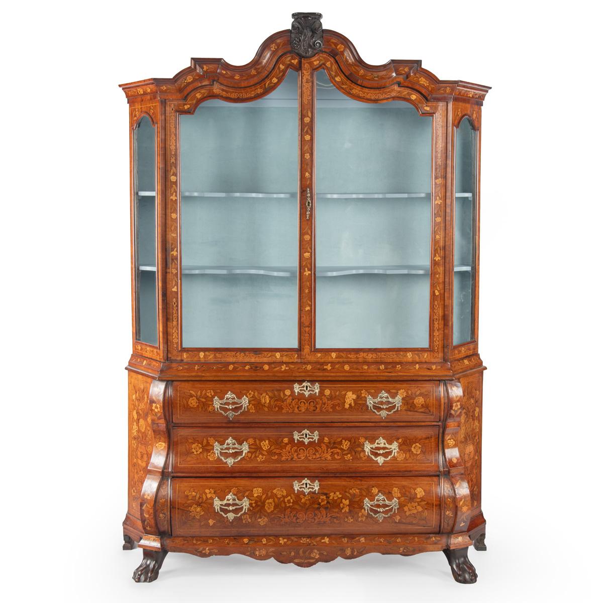 Late 18th Century Dutch Walnut Marquetry Shaped Display Cabinet (1 of 15) Late 18th Century Dutch Walnut Marquetry Shaped Display Cabinet (1 of 15)