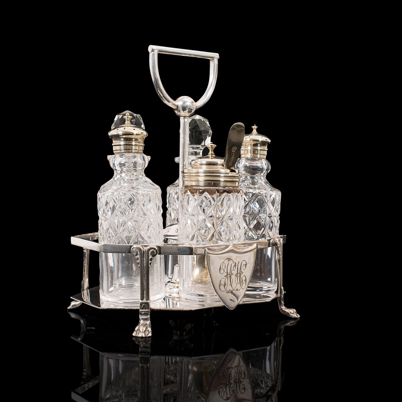Antique Condiment Serving Set, English, Silver Plate, Table, Ashbury, Edwardian (1 of 12) Antique Condiment Serving Set, English, Silver Plate, Table, Ashbury, Edwardian (1 of 12)