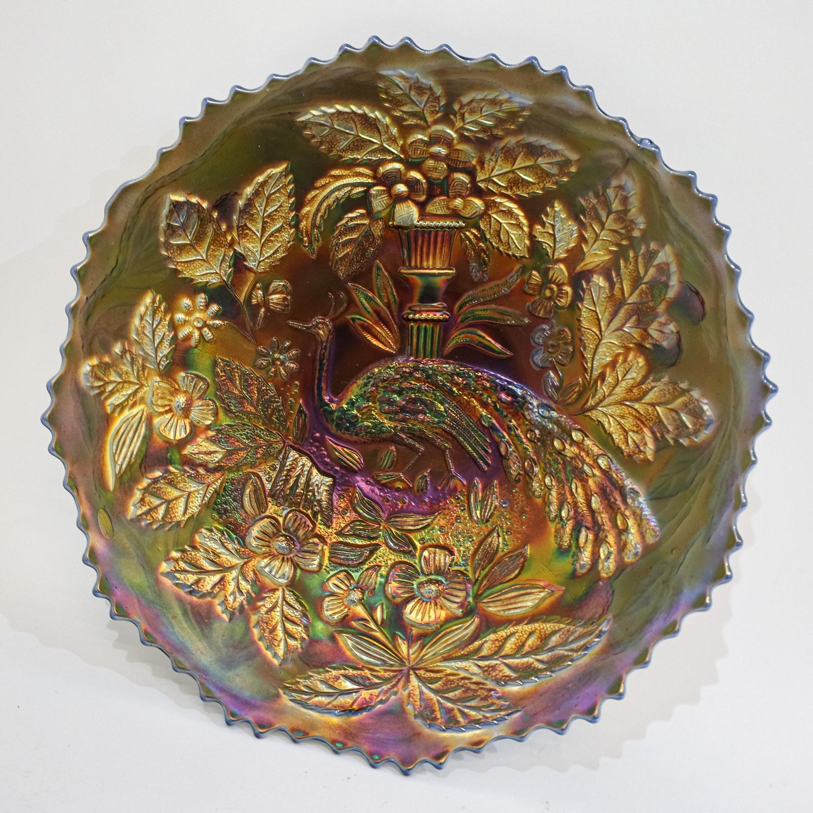 Fenton Blue Peacock Carnival Plate (1 of 7) Fenton Blue Peacock Carnival Plate (1 of 7)