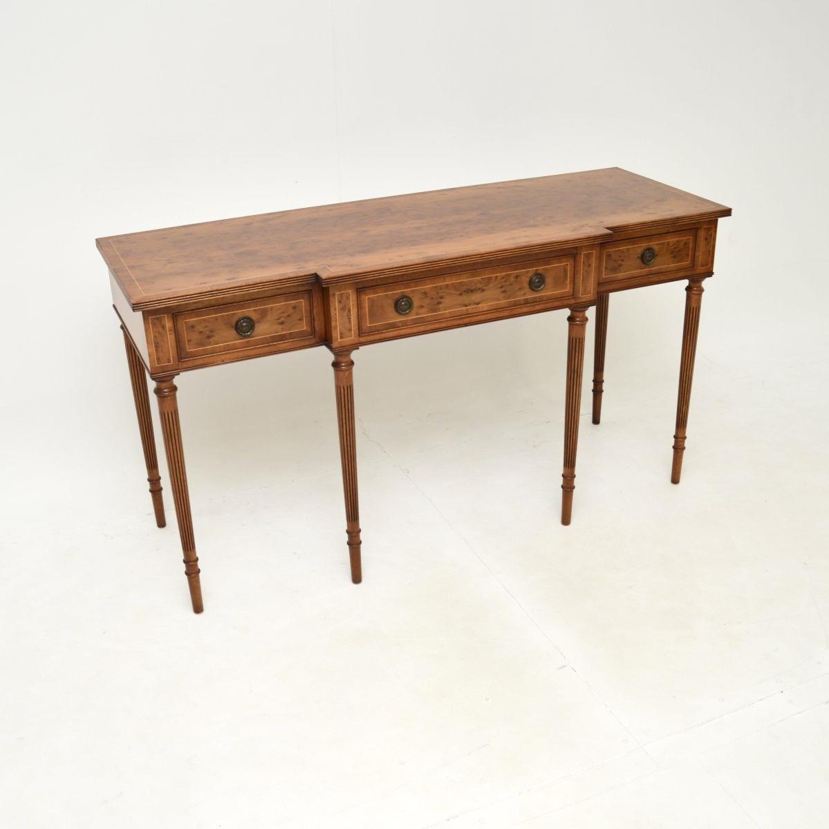 Large Antique Inlaid Yew Wood Console Table (1 of 10) Large Antique Inlaid Yew Wood Console Table (1 of 10)