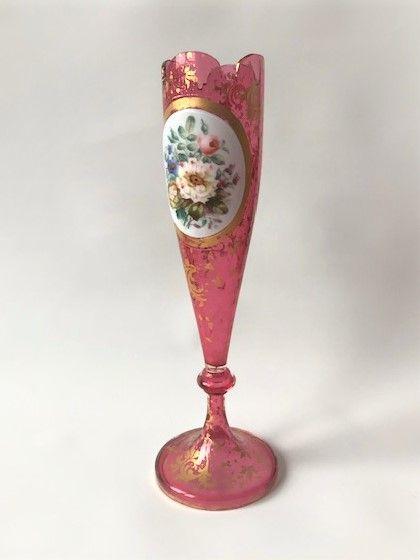 Fine 19th Century Bohemian Cranberry Gilded Vase (1 of 8)