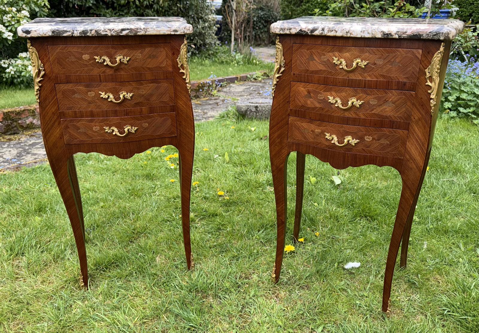 Pair of Marquetry Bedside Tables (1 of 7) Pair of Marquetry Bedside Tables (1 of 7)