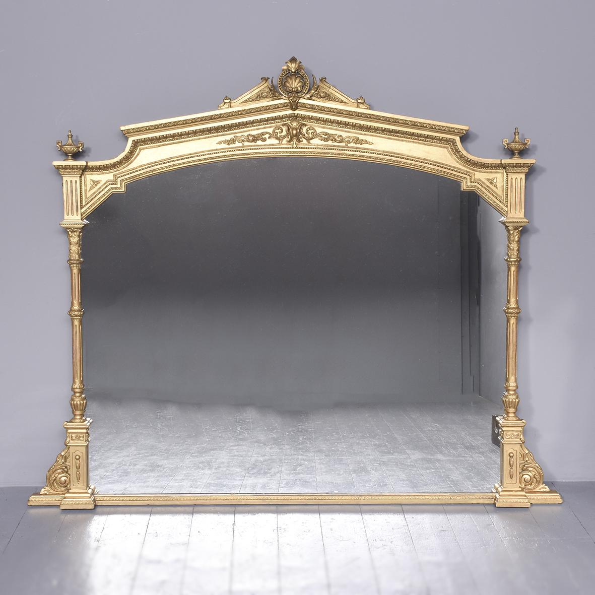 Large Victorian Gilded Overmantel Mirror (1 of 13) Large Victorian Gilded Overmantel Mirror (1 of 13)